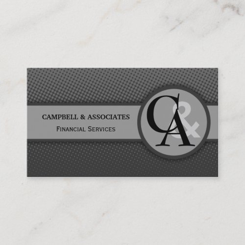 Modern Monogram Gray Business Cards