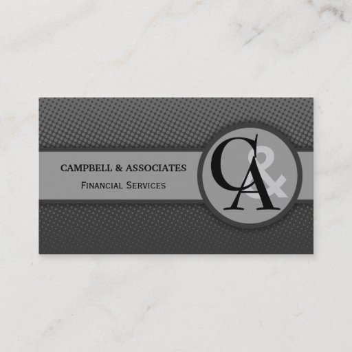 Customizable Modern Monogram Gray Business Cards