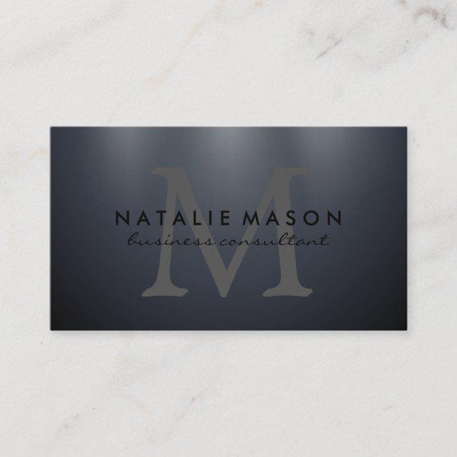 Modern Monogram Gray | Lights Business Card (Front)