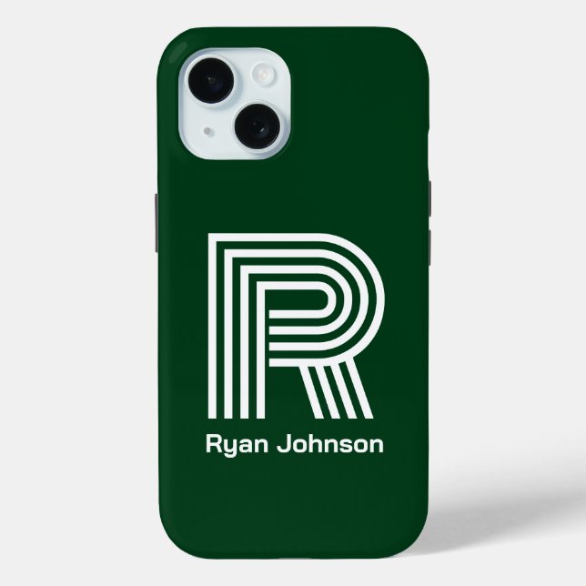 Modern Monogram Green Case-Mate iPhone Case (Back)