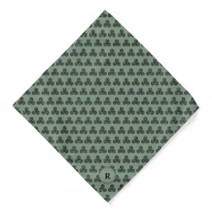 Modern Monogram Green Celtic Knot Irish Bandana