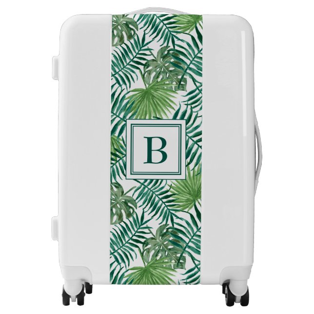 Modern Monogram Green Luggage (Front)