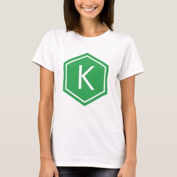 Modern Monogram Green T-shirt by FINEandDANDY at Zazzle