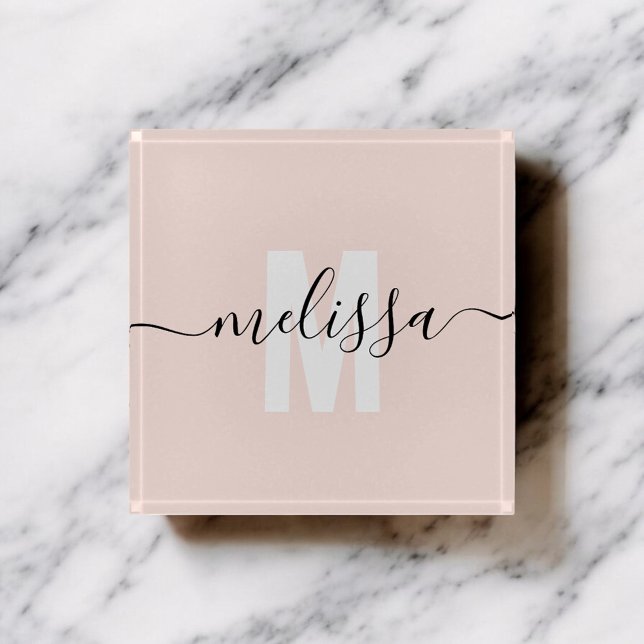 Modern Monogram Handwriting Calligraphy Name Paperweight (Creator Uploaded)
