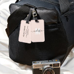 Modern Monogram Handwriting Name Luggage Tag<br><div class="desc">Modern monogram combined with handwriting calligraphy.</div>