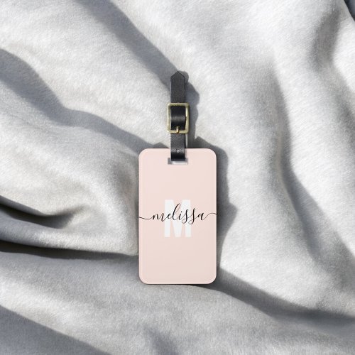 Modern Monogram Handwriting Name Luggage Tag