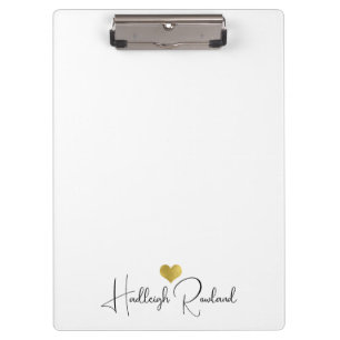Modern Monogram Handwritten Script Name Clipboard