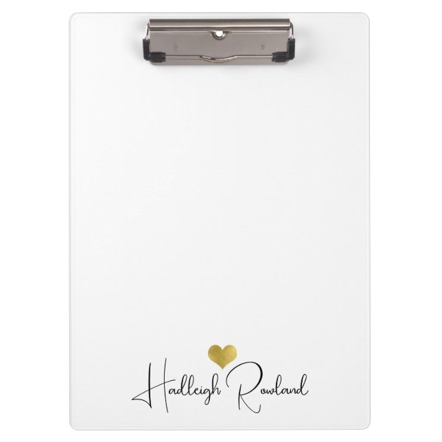 Modern Monogram Handwritten Script Name  Clipboard (Front)