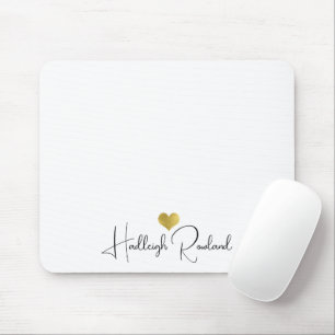 Modern Monogram Handwritten Script Name Mouse Pad