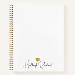 Modern Monogram Handwritten Script Name Notebook