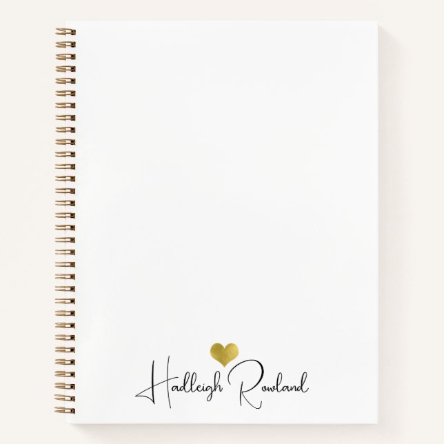 Modern Monogram Handwritten Script Name  Notebook (Front)