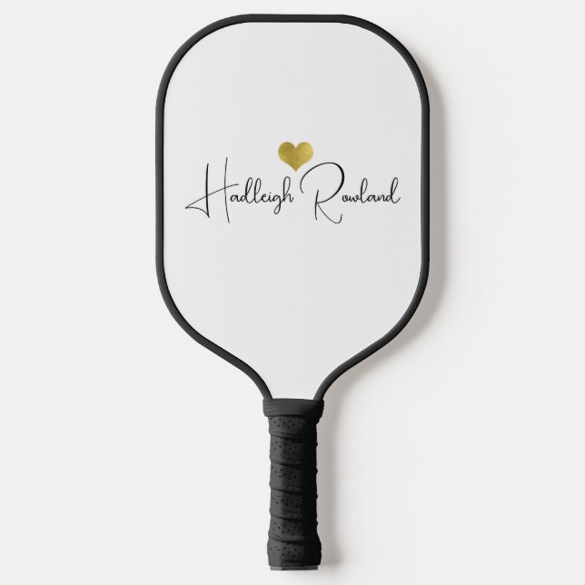 Modern Monogram Handwritten Script Name  Pickleball Paddle (Front)