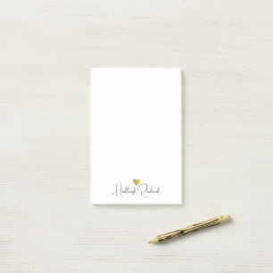 Modern Monogram Handwritten Script Name Post-it Notes