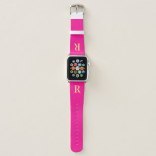 Modern Monogram Hot Pink Apple Watch Band