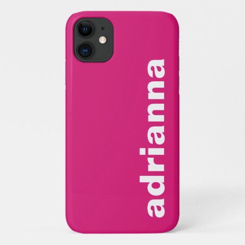 Modern Monogram Hot Pink iPhone 11 Case