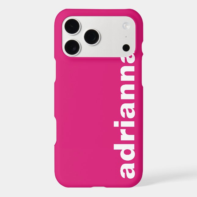 Modern Monogram Hot Pink Iphone Case (Back)