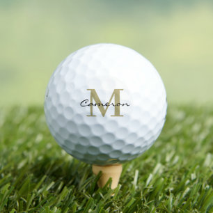 Modern Monogram Initial and Name Personalized Golf Balls