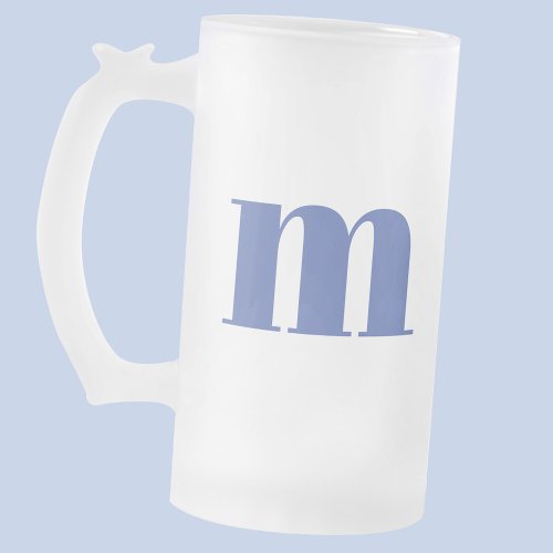 Modern Monogram Initial Beer Frosted Glass Beer Mug