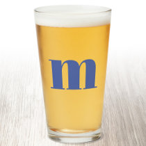 Modern Monogram Initial Beer Glass