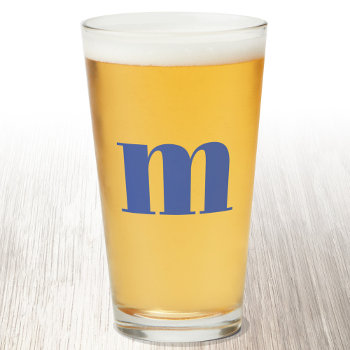 Modern Monogram Initial Beer Glass by Squirrell at Zazzle