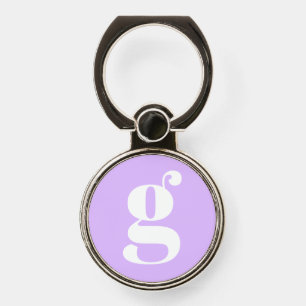 Modern Monogram Initial Bold Typography Lilac Phone Ring Stand