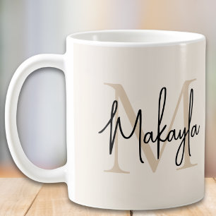Modern Monogram Initial Coffee Mug