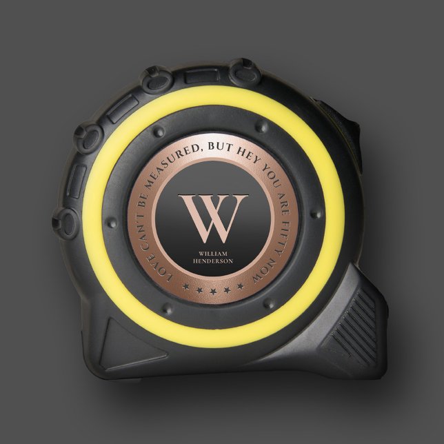 Modern Monogram Initial Copper Rosegold Funny Tape Measure (Modern Monogram Initial Copper Rosegold Funny Tape Measure
)