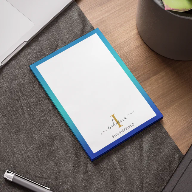 Modern Monogram Initial Elegant Script Business Post-it Notes | Zazzle