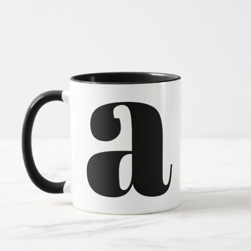 Modern Monogram Initial Letter Black and White A Mug