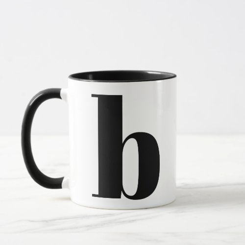 Modern Monogram Initial Letter Black and White B Mug