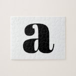 Modern Monogram Initial Letter Black and White Jigsaw Puzzle<br><div class="desc">Cute modern monogram in black and white.</div>