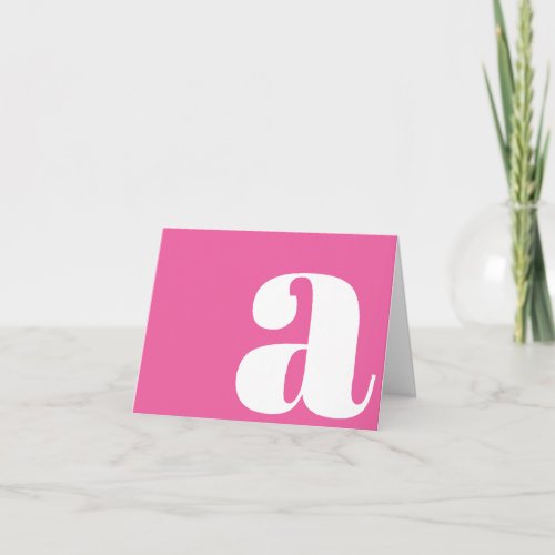 Modern Monogram Initial Letter Colorful Hot Pink Note Card