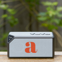 Modern Monogram Initial Letter Cool Blue Orange Bluetooth Speaker