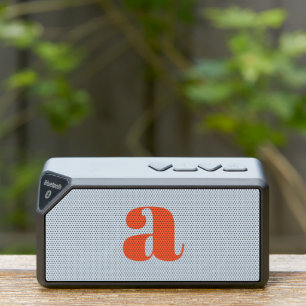 Modern Monogram Initial Letter Cool Blue Orange Bluetooth Speaker