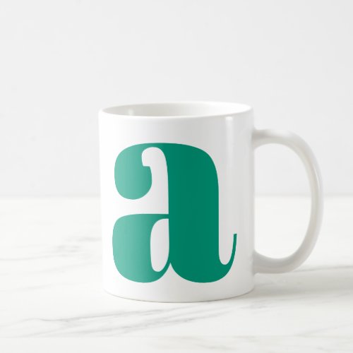 Modern Monogram Initial Letter in Emerald Green Coffee Mug