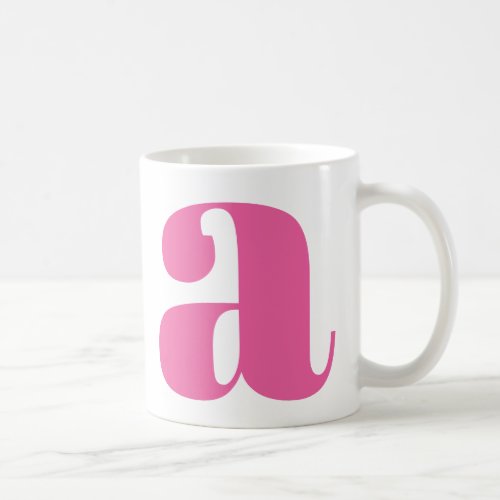 Modern Monogram Initial Letter in Hot Pink Coffee Mug