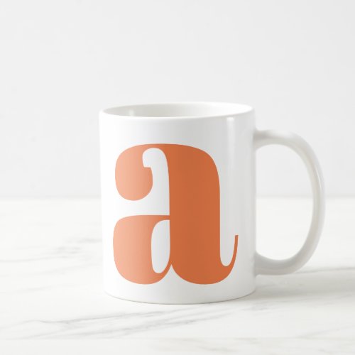 Modern Monogram Initial Letter in Orange Coffee Mug