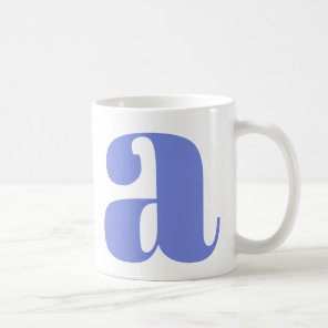 Modern Monogram Initial Letter in Periwinkle Coffee Mug