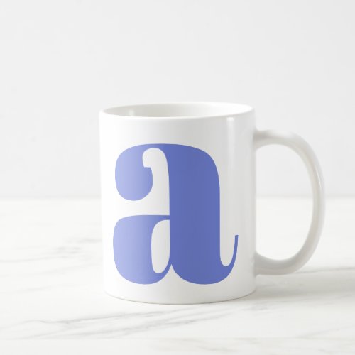 Modern Monogram Initial Letter in Periwinkle Coffee Mug