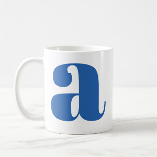Modern Monogram Initial Letter in Periwinkle Coffee Mug