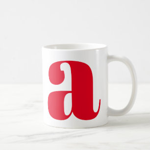 Modern Monogram Initial Letter in Red Coffee Mug