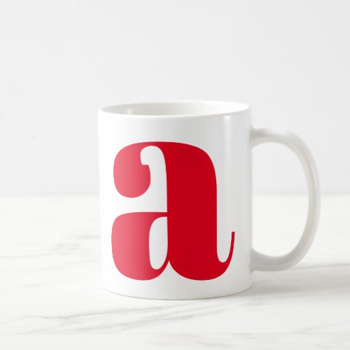 Modern Monogram Initial Letter in Red Coffee Mug