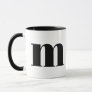 Modern Monogram Initial Letter m Black and White Mug