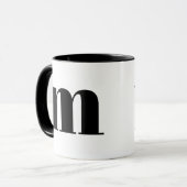 Modern Monogram Initial Letter m Black and White Mug (Front Left)
