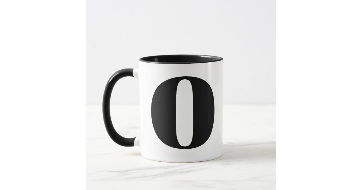 Modern Monogram Initial Letter O Black And White Mug Zazzle Com