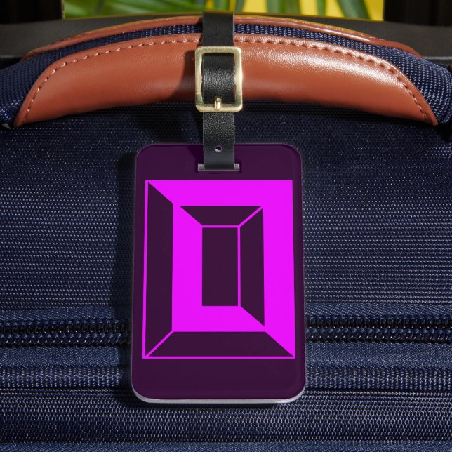 Modern Monogram Initial Letter O Luggage Tag (Front Insitu 2)