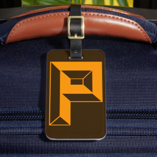 Modern Monogram Initial Letter P Luggage Tag