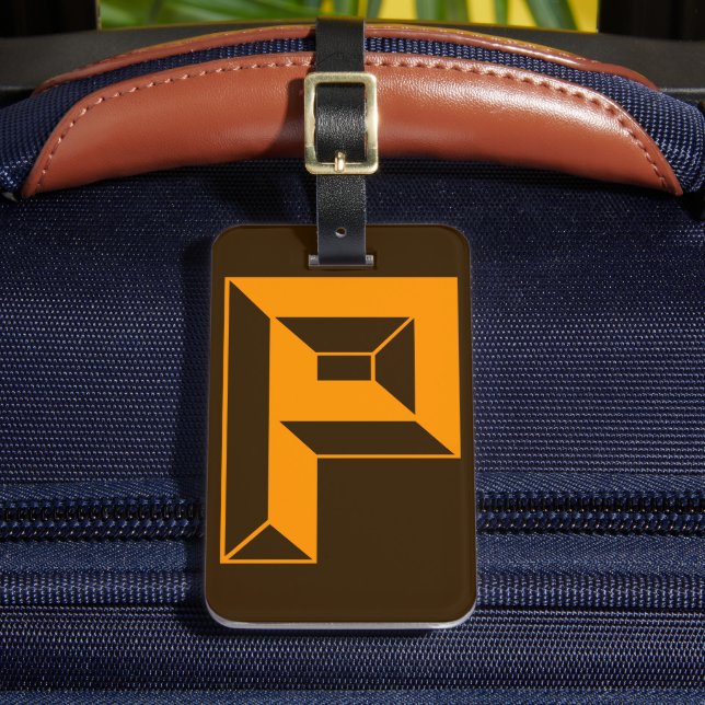 Modern Monogram Initial Letter P Luggage Tag (Front Insitu 2)