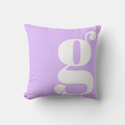 Modern Monogram Initial Letter Pastel Lavender Throw Pillow