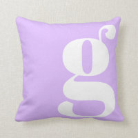 Modern Monogram Initial Letter Pastel Lavender Throw Pillow